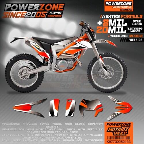 PowerZone Custom Team Graphics Backgrounds Decals 3M Stickers Kit For KTM Freeide 2012-2019 133