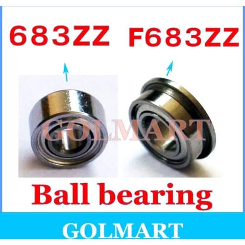 3pcs/lot 3*7*3mm 3x7x3mm 683ZZ 683Z 683-2Z skate steel F683ZZ flange ball bearing S683ZZ SUS440C stainless steel ball bearing