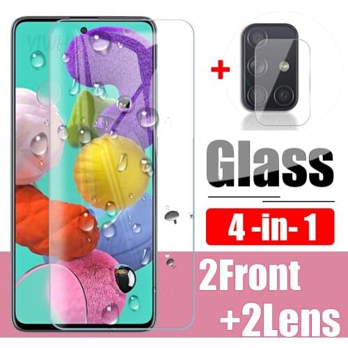 4 in 1 For Samsung A71 Protective Glass on For Galaxy A51 5G Screen Protector Tempered Glas Galax A 51 71 with Camera Len Film