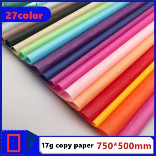 100PCS Tissue Paper 75*50CM Craft Paper Floral Gift Clothing Wrapping Paper Packing Paper Color Copy Paper Scrapbook Paper