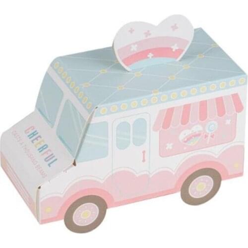 100pcs Cartoon Bus Candy Box Cake Packaging Box Gift Boxes Birthday Party Decorations Kids Back To School