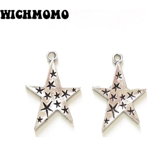 2019 Fashion 23*21mm 10pieces/bag Big Zinc Alloy Stars Charms Pendant for DIY Earrings Necklace Jewelry Accessories