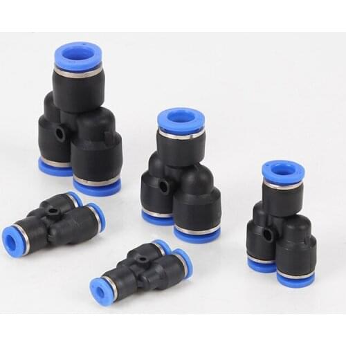 3 Way Port Y Shape Air Pneumatic 12mm 8mm 10mm 6mm 4mm OD Hose Tube Push in Gas Plastic Pipe Fitting Connectors Quick Fittings