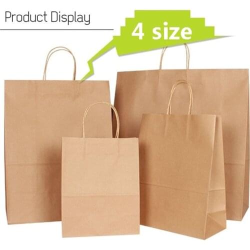 30PCS/lot kraft paper bag with handle wedding party bag Fashionable cloth shoes gift paper bags 4size Multifunction Wholesale