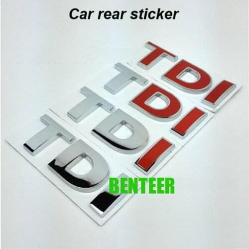 3D ABS TDI Car rear Stickers for Audi Volkswagen Phaeton New-Beetle POLO Golf GTI R VW CC