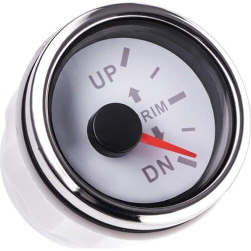 52MM Boat Trim Gauge 0-190 Ohm UP-DN Outboard Engine Trim Tilt Gauge Left Right Display White Dial Waterproof 12V 24V