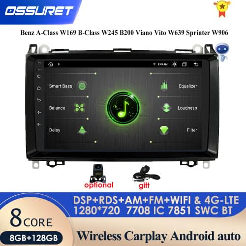 2 din Car Radio car dvd player For Mercedes Benz B200 A B Class W169 W245 Viano Vito W639 Sprinter W906 Android 10 GPS 4G LTE BT