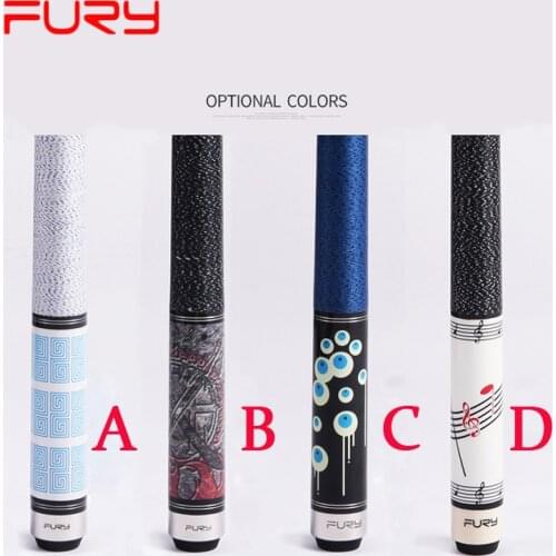 FURY Billiard Pool Cue 12.75mm/11.75mm Tips With Black Pool Cues Case 4 Colors A/B/C/D China