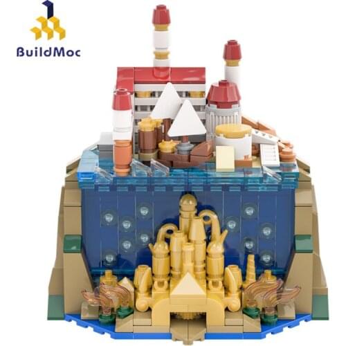 Buildmoc Friends The Little Mermaid Movie Magic Series City Buildings City Street View Building Block Model Moc Kids Toy Gift