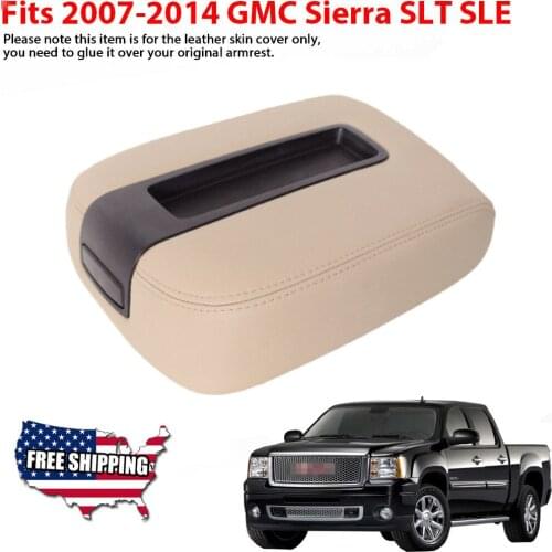 Car Center Armrest Control Panel Holder Cover Stitching Leather Shell Trim Fit for 2007-2014 GMC Sierra150Chevy Silverado Sierra
