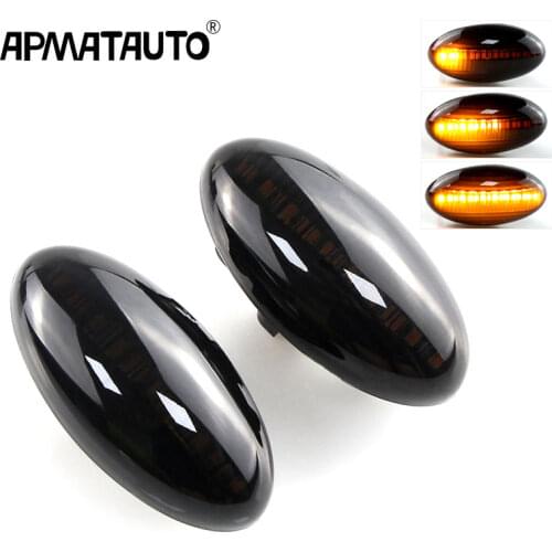 2PCS Dynamic Flashing Led Side Marker Turn Signal Light For Peugeot 307 206 607 407 1007 107 207 Partner Expert Indicator Lamp