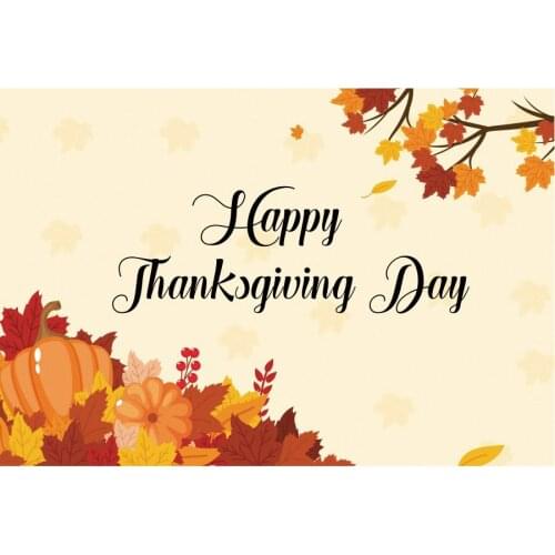 Beauty Leaves and Happy Thanksgiving Day Photography Background Baby Shower Celebration Photo Booth Studio Decor