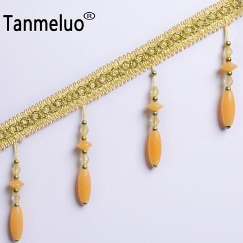 Crystal Bead Tassel Curtain Home Decoration Pendant Fringe Trim Lace Accessory Beads Curtain Decorative Diy Accessories
