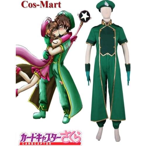 Hot Sale! Anime Cardcaptor Sakura Syaoran Li Cosplay Costume Valentines Day Lovers Green Uniform Male Clothing Custom-Make Any