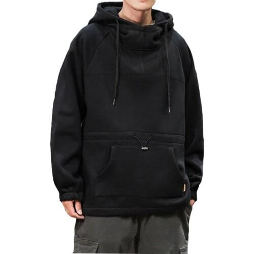 Autumn Japanese Personality High Hooded Mens Plus Fat Large Size Loose Jacket Trend Casual Tide Brand Tops Sweatshirt Hoodies