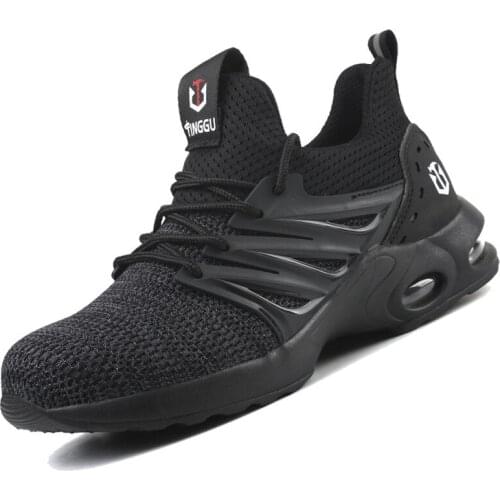 Summer Breathable Men Safety Shoes Work Safety Boots Fashion Men Shoes Lightweight Outdoor Sneakers Steel Toe Safety Boots