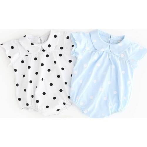 Fashion Light Color Baby Girls Rompers Jumpsuit Cotton Summer Outfit Clothes Lovely Dot Print Newborn Toddler 0-18M Kids Clothes