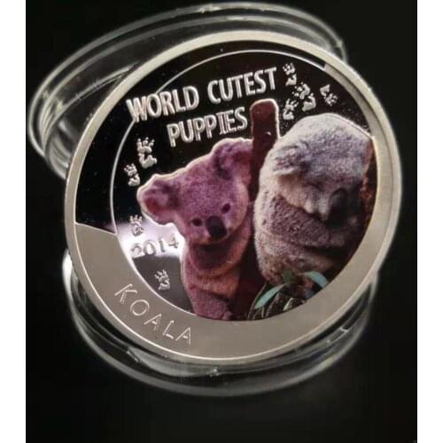 Silver Coin Home Decorative 999.9 Silver Foil Koala Pattern Colouring Commemorative Elizabeth II Coins for Christmas Gift