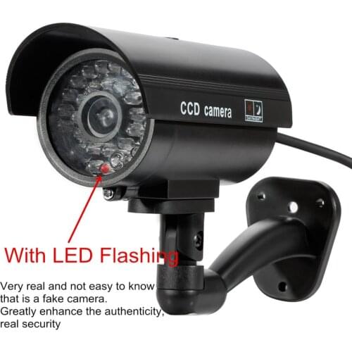 Fake Dummy Camera Bullet Waterproof Outdoor Indoor Fake Camera Home Security CCTV Surveillance Camera With Flashing LED Light