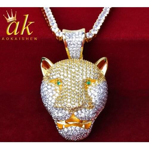 Leopard Head Pendnat for Men Hip Hop Rock Street Jewelry