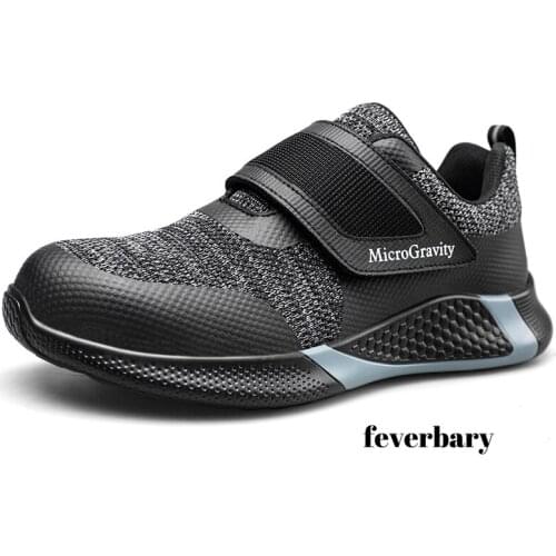 Mens Safety Sneakers Outdoor Breathable Mesh Shoes Steel Toe Anti Smashing Boots Light Puncture Proof Comfortable Work Shoes