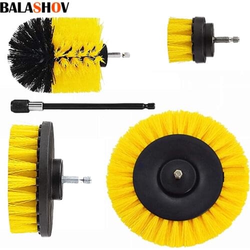 5 /3Pcs Electric Drill Brush Kit Power Scrubber Brush For Carpet Bathroom Surface Tub Furniture Shower Tile Tires Cleaning Tools