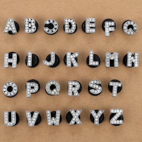 Original Metal Shoe Buckle Accessories DIY Combination English Alphabet Shoe Decoration Jibz for Croc Charms Bracelets Kids Gift