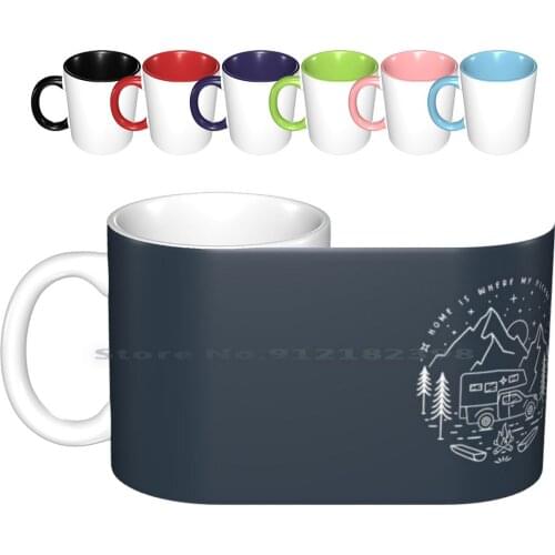 Pickup-Home Is Where My Pickup Is-Truck-Camping Ceramic Mugs Coffee Cups Milk Tea Mug Pickup Pick Up Truck Truck Camp Camping