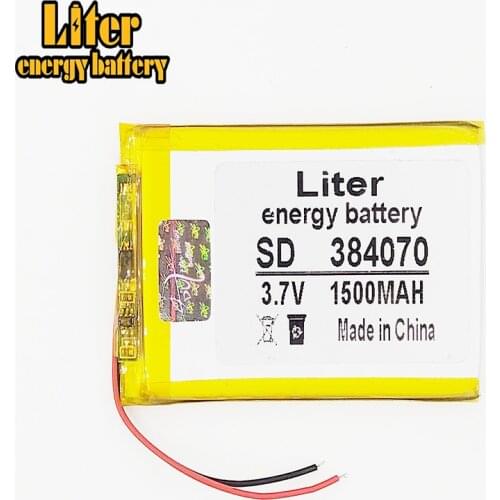 Polymer battery 1500 mah 3.7V 384070 smart home speakers Li-ion battery for mp3 mp4