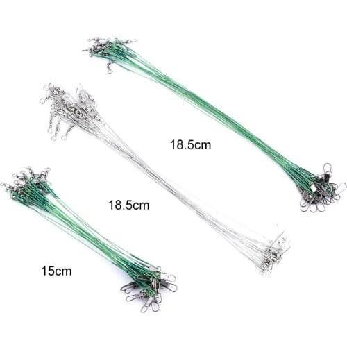 Fishing Line Wire Leaders Fishing Gear Accessories Connector Copper Swivel Fishing Line Wire Leaders with Swivels and Snaps