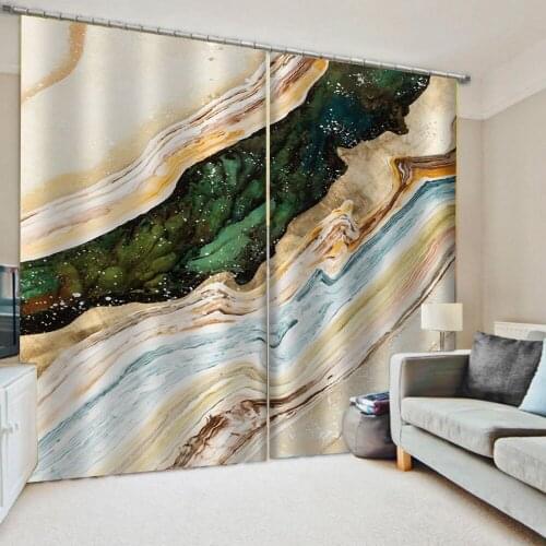 Luxury Blackout 3D Window Curtains For Living Room Bedroom marble curtains Decoration curtains