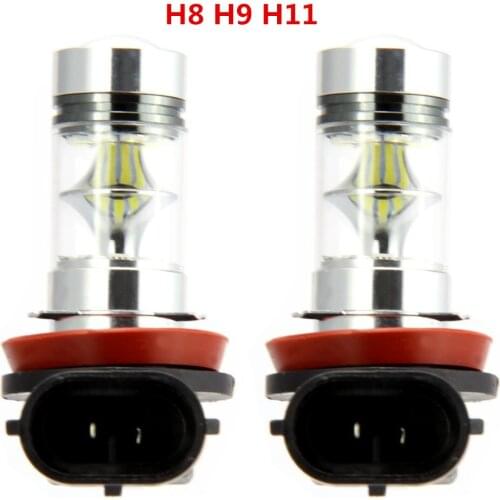 2 Bombillas luz blanca Lampara Coche 100W H7 H8 H11 9005 9006 H10 H9 LED White Car Moto Faro Light Lamp Bulb for Fog Driving/DRL