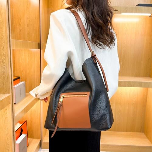 YILIAN Women bag 2021 New fashion versatile one-shoulder bag leather bucket bag deer leather suede diagonal cross bag