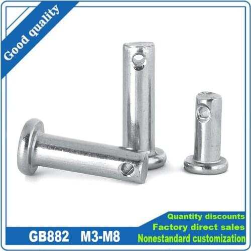 M3 M4 M5 M6 M8 Pin Roll 304 stainless steel pin flat head cylindrical pin with hole locating pins GB882 axis pin