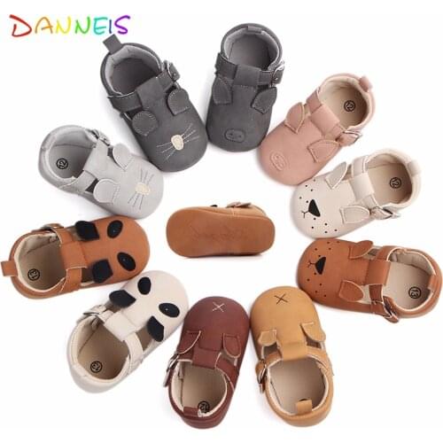 2020 Cute Animal Baby Shoes Boys Girls Soft Leather Moccasins Shoe Spring Infant Prewalkers Toddler Boy Newborn First Walkers