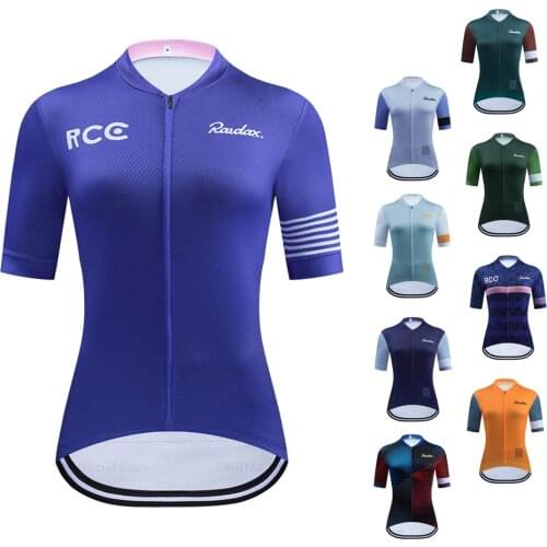 2021 Womens Cycling Clothing Raudax Short Sleeve Ropa Ciclismo Summer Cycling Jersey Triathlon Bike Jersey Uniform Cycling Kit