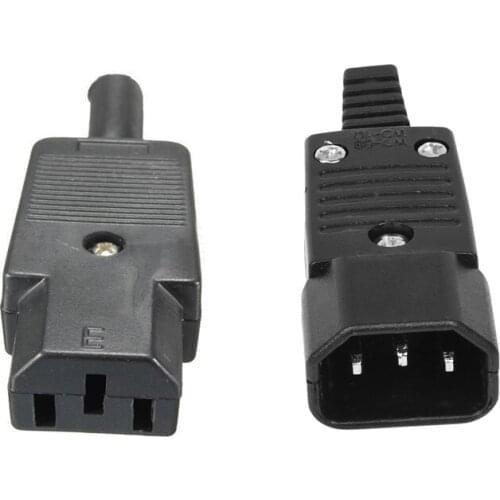 5Pair IEC 320 C14 Power Adapter Cable Plug Rewirable Connector Socket 3Pin Male &IEC 320 C13 Female Plug Adapter 3Pin Socket Con
