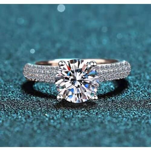 925 Sterling Silver Passed Diamond Test Stone Crown Rings 2CT Moissanite Ring Women Classic Fashion Engagement Fine Jewelry Gift
