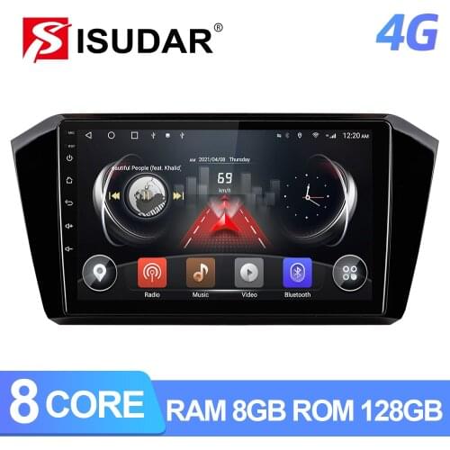 ISUDAR T72 QLED 4G Android Car Radio For VW/Volkswagen Passat B8 2015- GPS CANBUS Carplay Octa Core RAM 6GB ROM 128G DVR No 2din