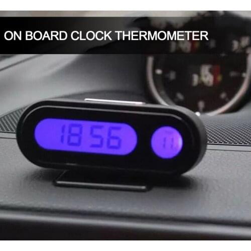 Car Clock 2In1 Digital Car Thermometer Electronic Clock LED Display Car Interior Ornament Mini Clock Car-Styling Car Accessories
