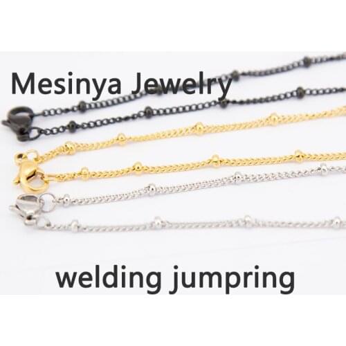 3 Colors 10pcs 18'' 316L Surgical Stainless Steel Ball Station Chain Necklace For Custom Floating Charms Glass Locket