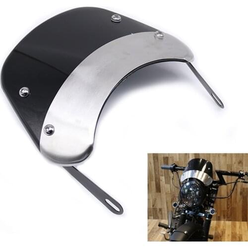 Retro Motorcycle Windshield Black For 5"&7"Round Headlights FOR YAMAHA XJR 1300/XJR 1200/XJ 600S/XJ 400 Diversion