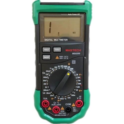 Digital Multimeter 3 1/2 LCR Meter AC/DC Voltage Current Resistance Capacitance Temperature Inductance Tester Mastech MS8269