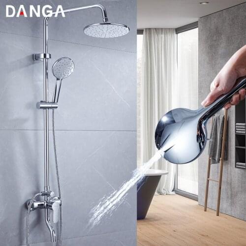 Shower System Shower Faucet Set Multifunctional Shower Head Brass Hand Shower Wall-mounted Shower Set Chrome Faucet Shower