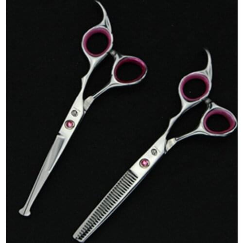 Purple Dragon 6 inch Convex Blades Anti-slip Carved Handle Razor Tools Safety Rounded Tips Hair Scissors for kids and old men