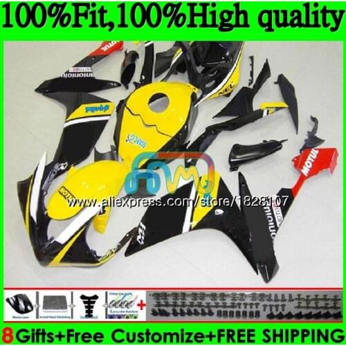Injection OEM For YAMAHA YZF R 1 YZF 1000 YZFR1 07 08 114BS.79 YZF1000 YZF R1 07 YZF-1000 YZF-R1 2007 2008 Fairing Yellow black