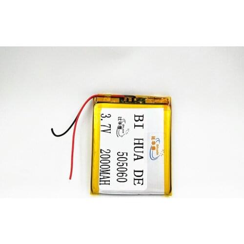 Li-Po 3.7V,2000mAH,505060 PLIB; polymer lithium ion / Li-ion battery for GPS,mp3,mp4,mp5,dvd,,model toy