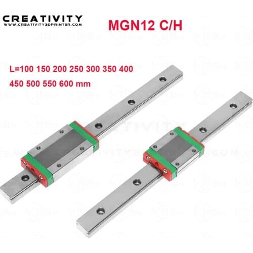 MGN12 Linear Rail Guide with MGN12H Linear Bearing Sliding Block for Ender 3 Corexy Tronxy 3D Printers Upgrades and CNC Machine