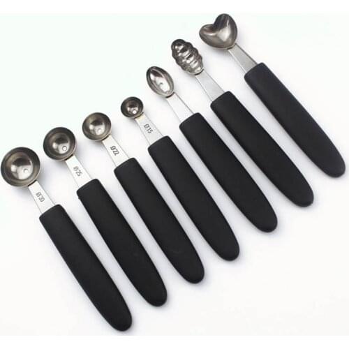 Multifunctional Single Head Stainless Steel Fruit Dig Ball Spoons Portable Ice Cream Spoons Melon Scoops Kitchen Tools