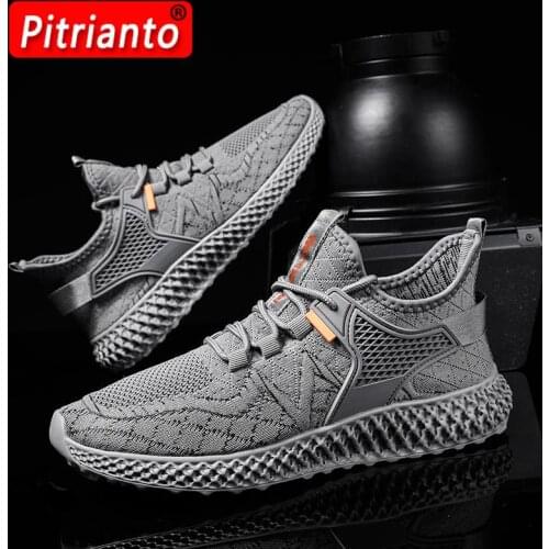 Fashion Men Sneakers Mesh Casual Shoes Lace-Up Mens Shoes Lightweight Vulcanize Shoes Walking Sneakers Zapatillas Hombre